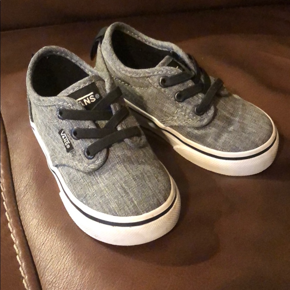 Gray and black toddler vans